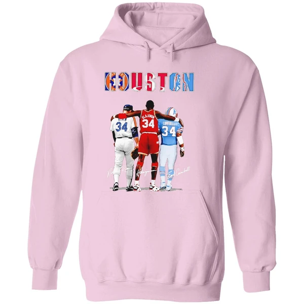 Houston Astros Nolan Ryan Houston Rockets Hakeem Olajuwon Houston Oilers Earl Campbell Hoodie - Image 5