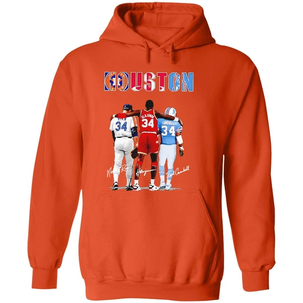 Houston Astros Nolan Ryan Houston Rockets Hakeem Olajuwon Houston Oilers Earl Campbell Hoodie - Image 6