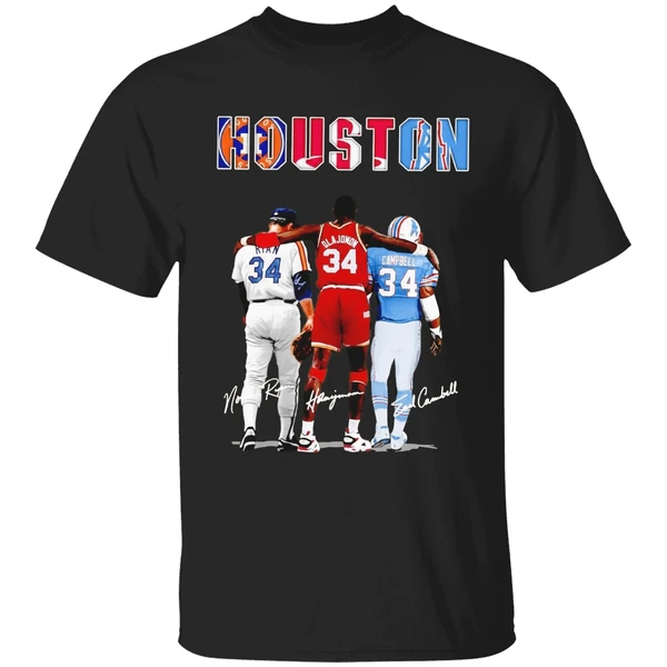 Houston Astros Nolan Ryan Houston Rockets Hakeem Olajuwon Houston Oilers Earl Campbell Shirt