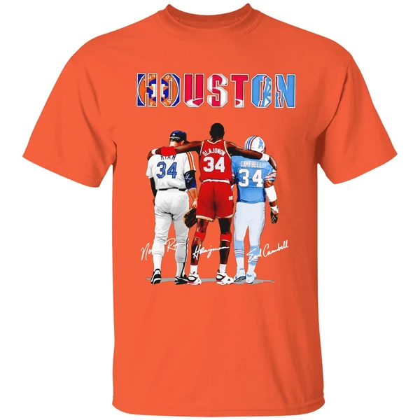 Houston Astros Nolan Ryan Houston Rockets Hakeem Olajuwon Houston Oilers Earl Campbell Shirt - Image 6