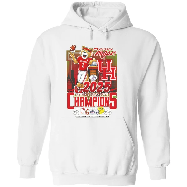 Houston Cougars Football Kinders Texas Bowl Champions 2025 38 35 Mascot Hoodie - Image 8