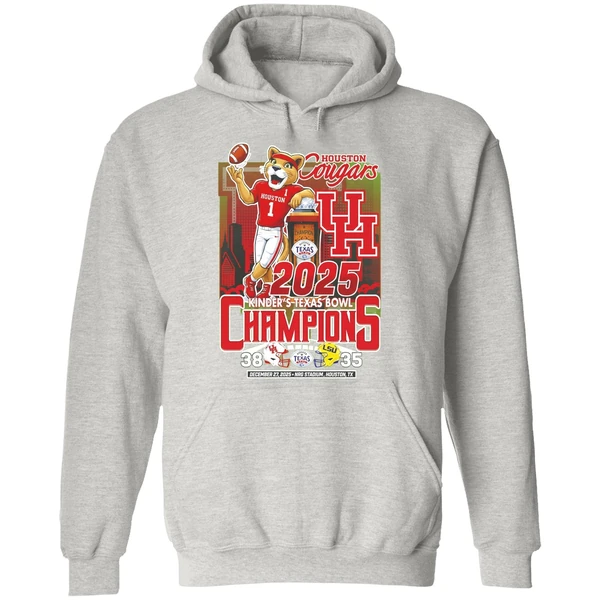 Houston Cougars Football Kinders Texas Bowl Champions 2025 38 35 Mascot Hoodie - Image 9