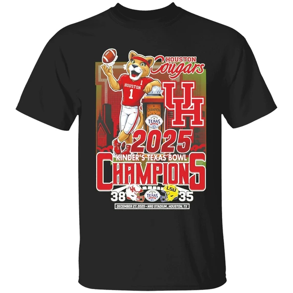 Houston Cougars Football Kinders Texas Bowl Champions 2025 38 35 Mascot Shirt
