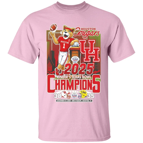 Houston Cougars Football Kinders Texas Bowl Champions 2025 38 35 Mascot Shirt - Image 3