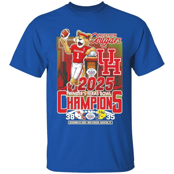 Houston Cougars Football Kinders Texas Bowl Champions 2025 38 35 Mascot Shirt - Image 8