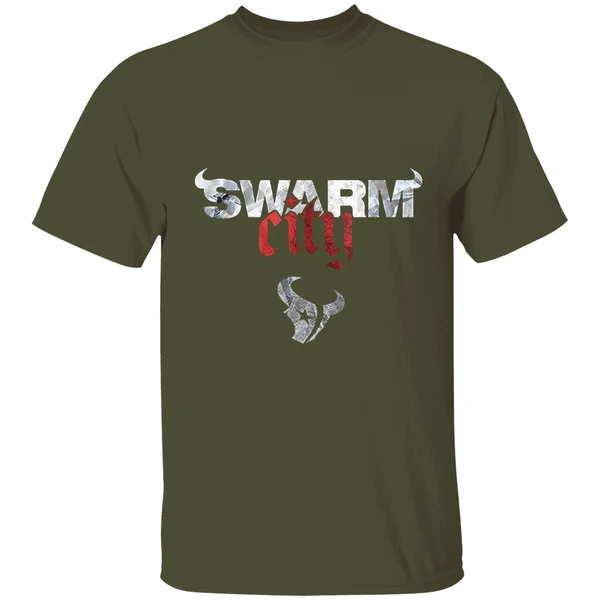 houston texans swarm city logo shirt militarygreen