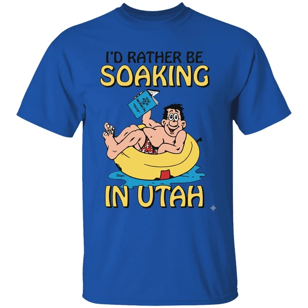 Hugo Holding The Book Of Mormon Id Rather Be Soaking In Utah Shirt - Image 5
