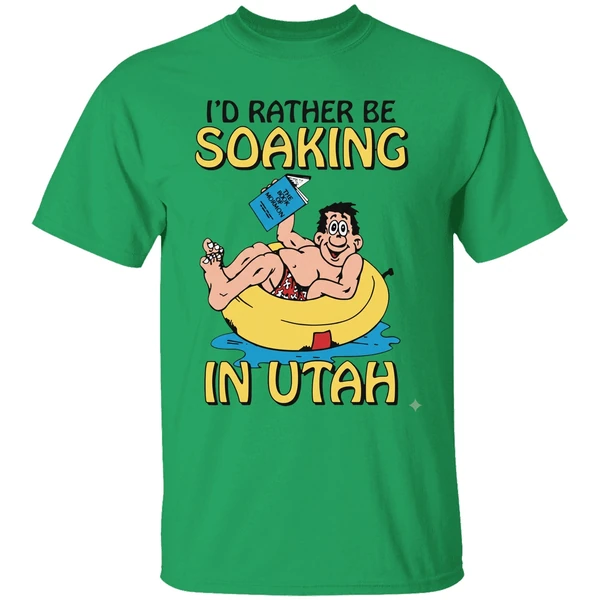 Hugo Holding The Book Of Mormon Id Rather Be Soaking In Utah Shirt - Image 8