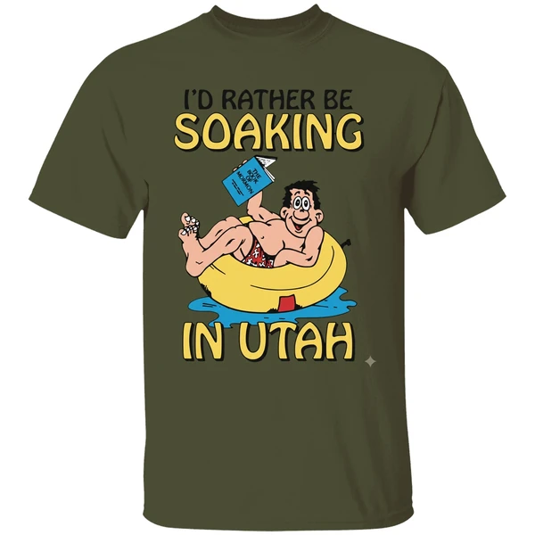 Hugo Holding The Book Of Mormon Id Rather Be Soaking In Utah Shirt - Image 9
