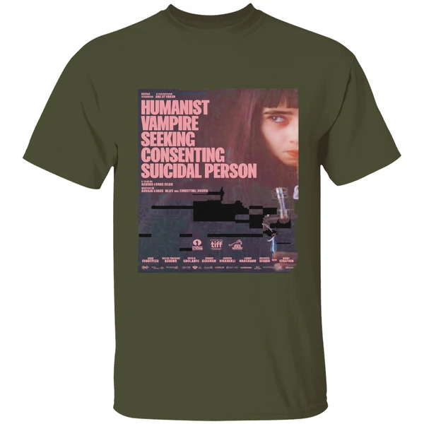 Humanist Vampire Seeking Consenting Suicidal Person Poster Shirt - Image 4