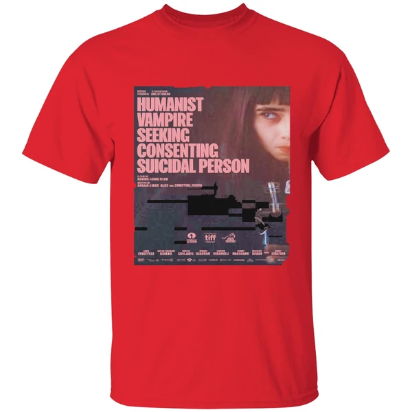 Humanist Vampire Seeking Consenting Suicidal Person Poster Shirt - Image 7