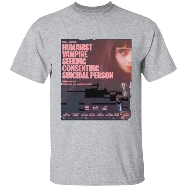 Humanist Vampire Seeking Consenting Suicidal Person Poster Shirt - Image 9