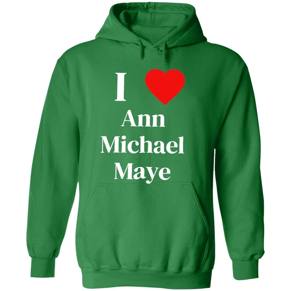 I Love Ann Michael Maye Heart Hoodie - Image 2