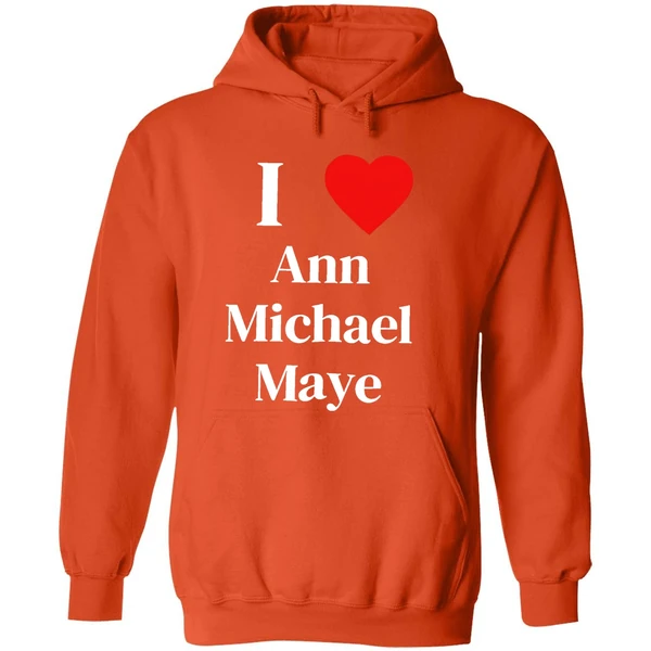 I Love Ann Michael Maye Heart Hoodie - Image 6