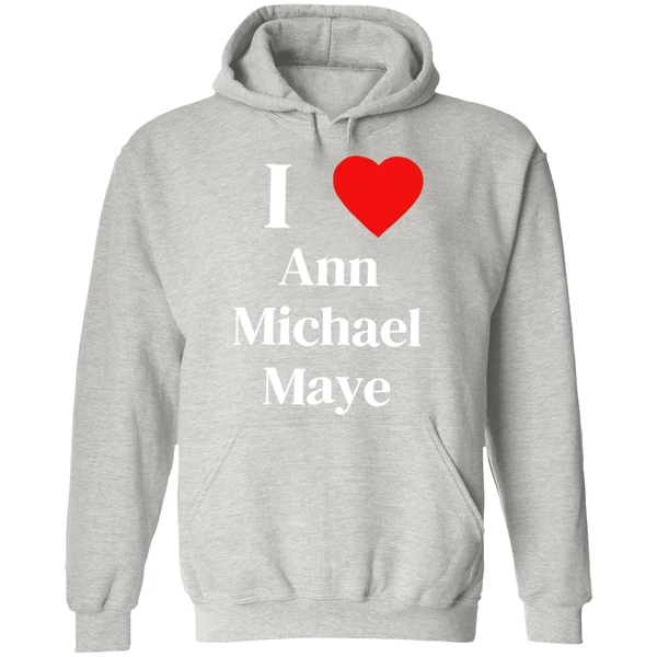 I Love Ann Michael Maye Heart Hoodie - Image 9