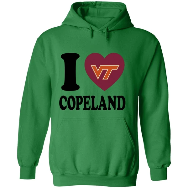 I Love Kemari Copeland Virginia Tech Hokies Heart Hoodie - Image 2
