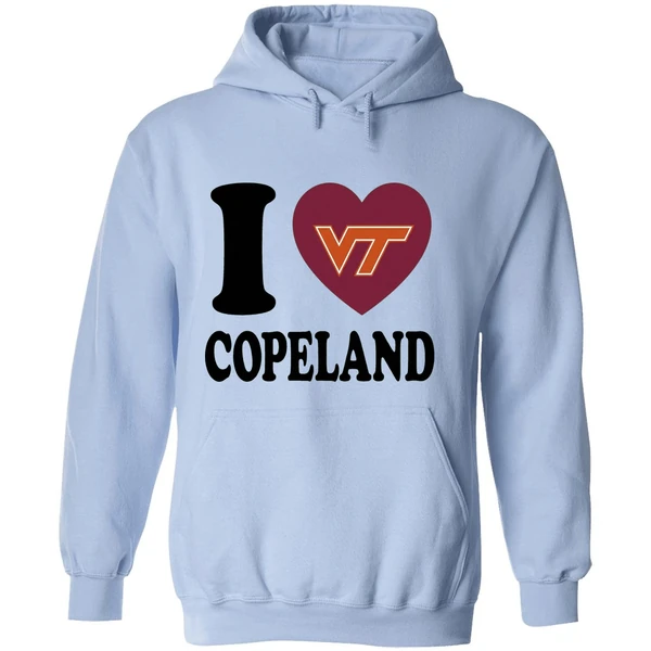 I Love Kemari Copeland Virginia Tech Hokies Heart Hoodie - Image 4