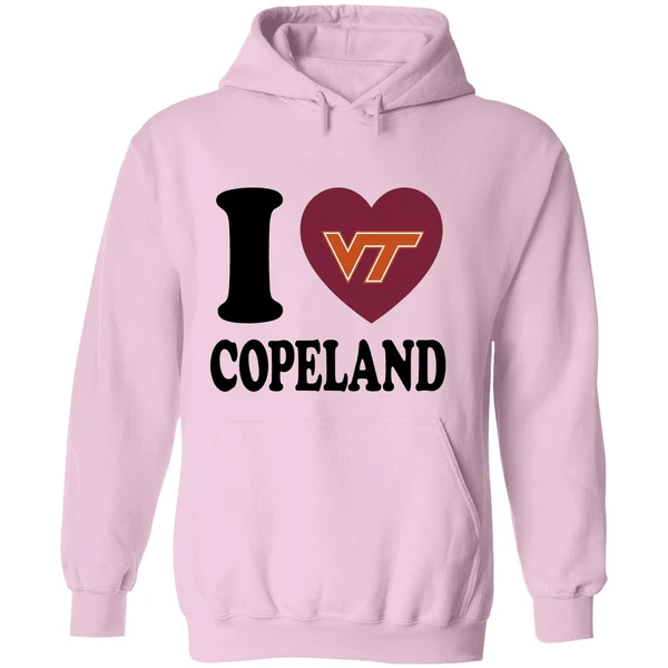 I Love Kemari Copeland Virginia Tech Hokies Heart Hoodie - Image 5