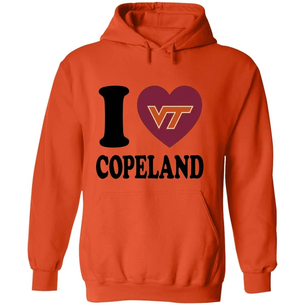 I Love Kemari Copeland Virginia Tech Hokies Heart Hoodie - Image 6