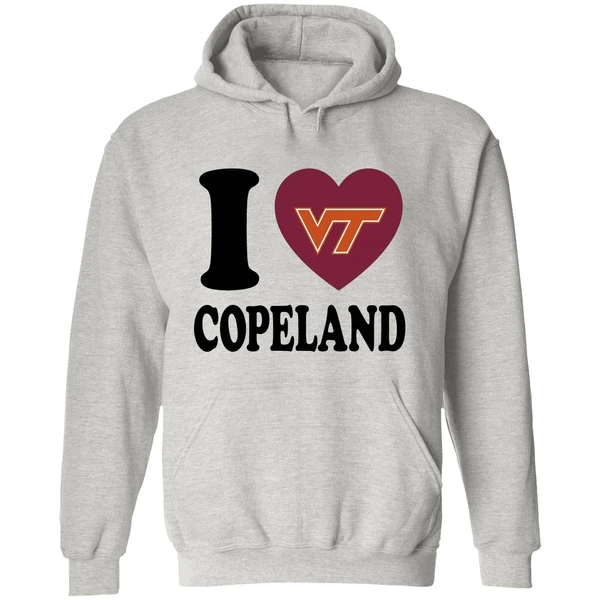 I Love Kemari Copeland Virginia Tech Hokies Heart Hoodie - Image 9