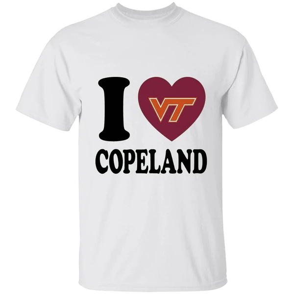 I Love Kemari Copeland Virginia Tech Hokies Heart Shirt