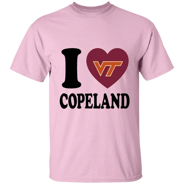 I Love Kemari Copeland Virginia Tech Hokies Heart Shirt - Image 2