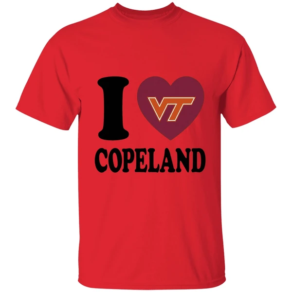 I Love Kemari Copeland Virginia Tech Hokies Heart Shirt - Image 4