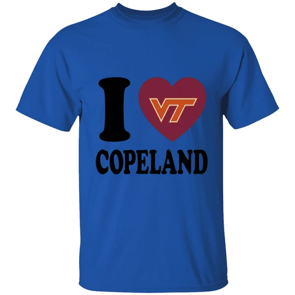 i love kemari copeland virginia tech hokies heart shirt royalblue