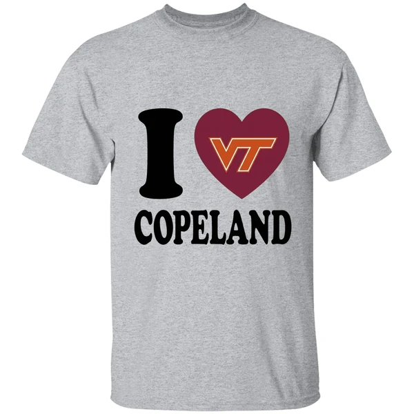 I Love Kemari Copeland Virginia Tech Hokies Heart Shirt - Image 6
