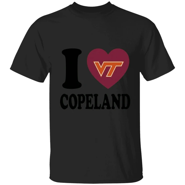 I Love Kemari Copeland Virginia Tech Hokies Heart Shirt - Image 7