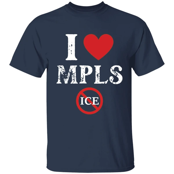 i love mpls no ice shirt navy