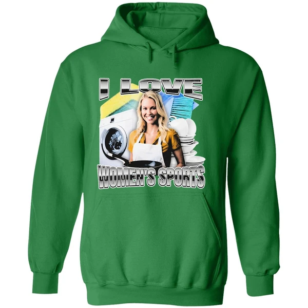 I Love Womens Sports Hoodie - Image 2
