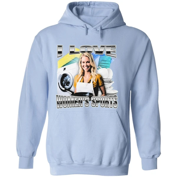 I Love Womens Sports Hoodie - Image 4