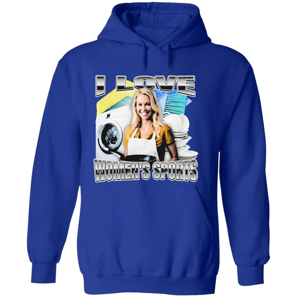 I Love Womens Sports Hoodie - Image 7