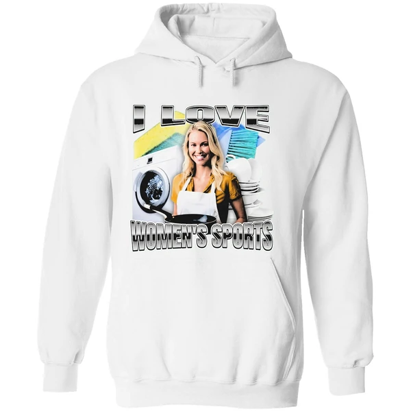 I Love Womens Sports Hoodie - Image 8
