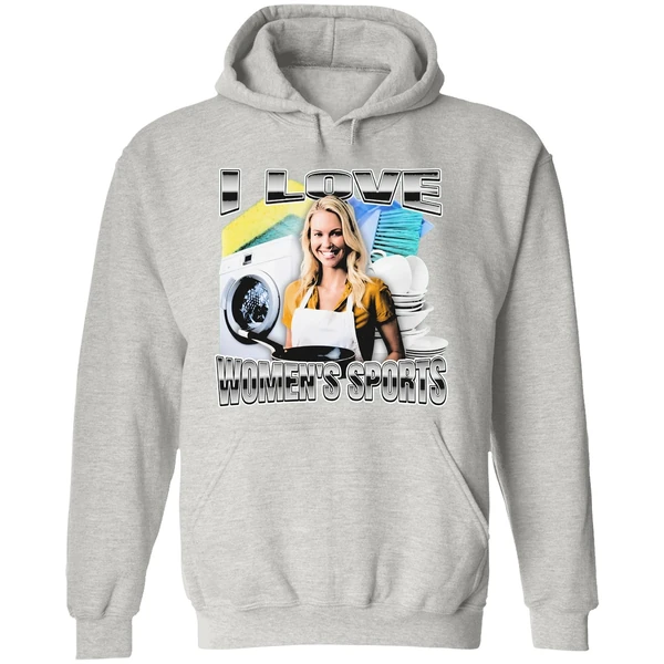 I Love Womens Sports Hoodie - Image 9