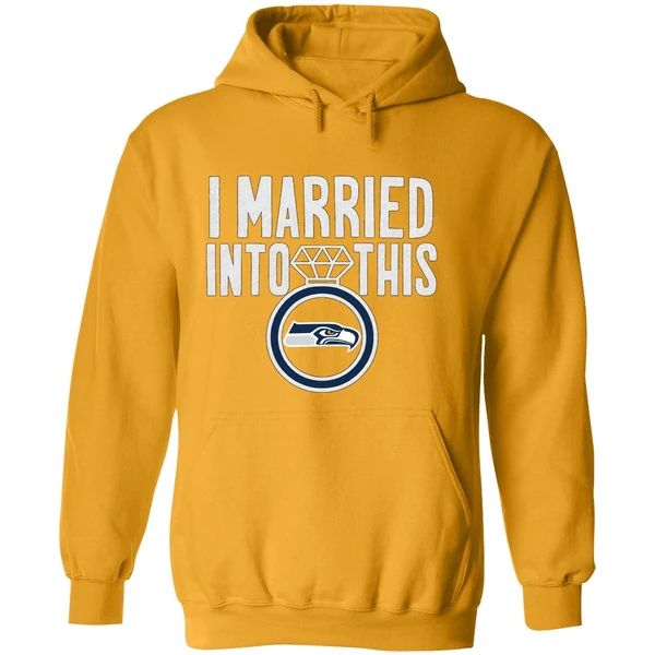 I Married Into This Diamond Rings Seattle Seahawks Logo Hoodie