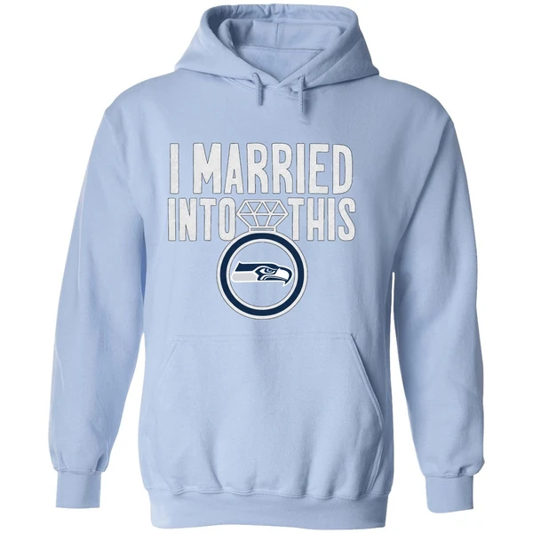 I Married Into This Diamond Rings Seattle Seahawks Logo Hoodie - Image 4