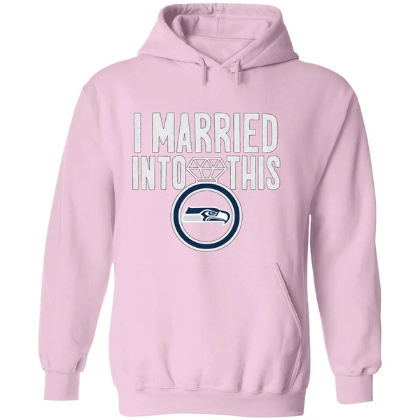 I Married Into This Diamond Rings Seattle Seahawks Logo Hoodie - Image 5