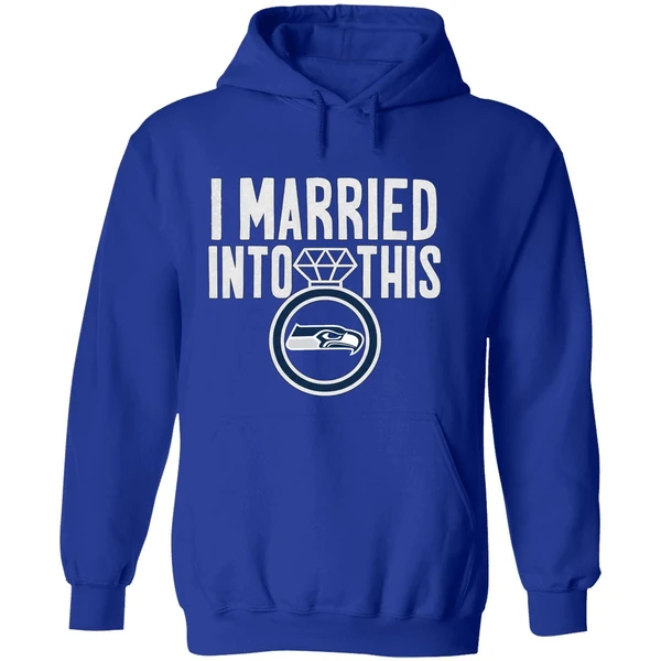 I Married Into This Diamond Rings Seattle Seahawks Logo Hoodie - Image 7