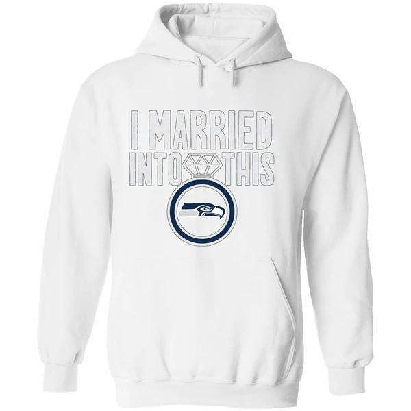 I Married Into This Diamond Rings Seattle Seahawks Logo Hoodie - Image 8