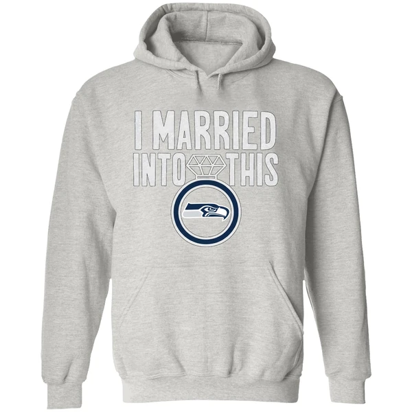 I Married Into This Diamond Rings Seattle Seahawks Logo Hoodie - Image 9