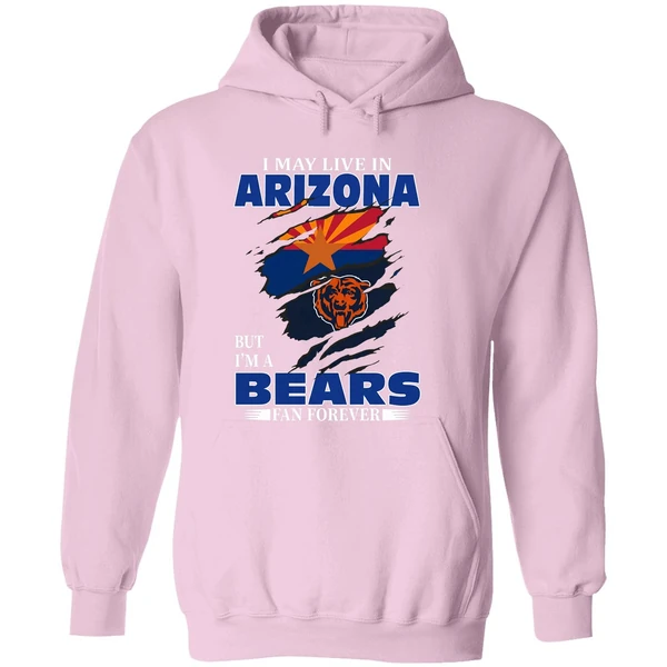 I May Live In Arizona But Im A Chicago Bears Fan Forever Hoodie - Image 5