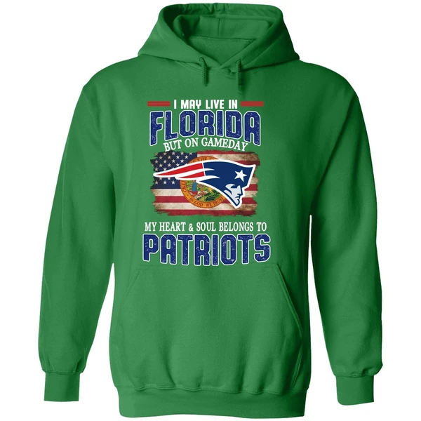 I May Live In Florida But On Game Day My Heart And Soul Belongs To Patriots Hoodie - Image 2