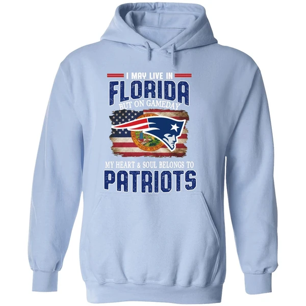I May Live In Florida But On Game Day My Heart And Soul Belongs To Patriots Hoodie - Image 4