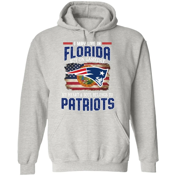 I May Live In Florida But On Game Day My Heart And Soul Belongs To Patriots Hoodie - Image 9