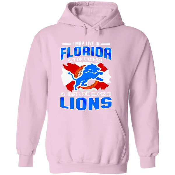 I May Live In Florida But On Gameday My Heart And Soul Belongs To Detroit Lions Hoodie - Image 5
