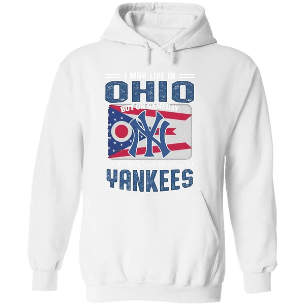 I May Live In Ohio But On Gameday My Heart And Soul Belongs To New York Yankees Hoodie - Image 8