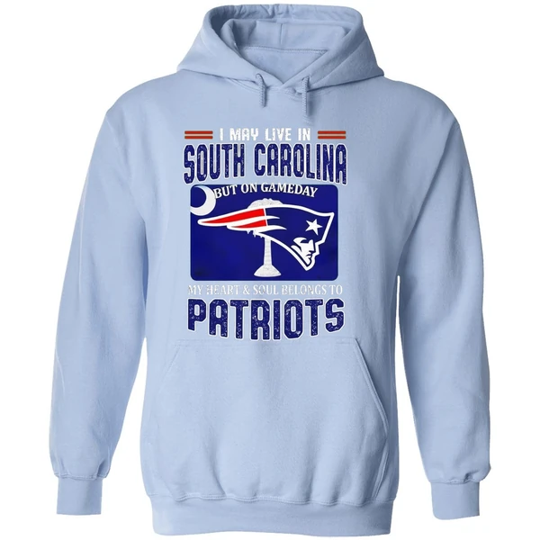 I May Live In South Carolina But On Gameday My Heart Soul Belongs To Patriots Hoodie - Image 4