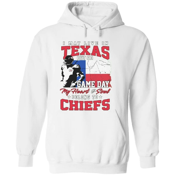 I May Live In Texas But Gameday My Heart And Soul Belong To Kansas City Chiefs Flag Hoodie - Image 8
